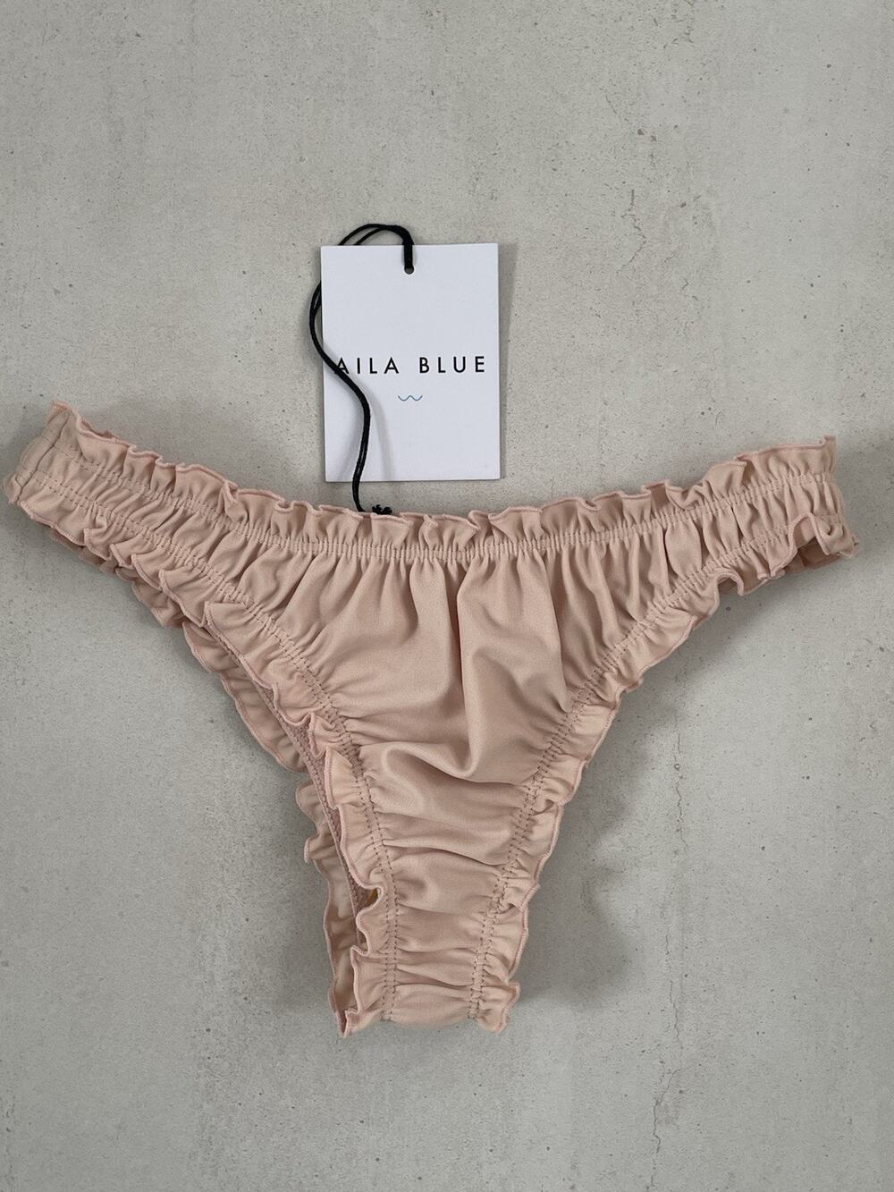 Aila Blue Swim Bikini Bottom Coco Ruffed Swimwear Beach Summer